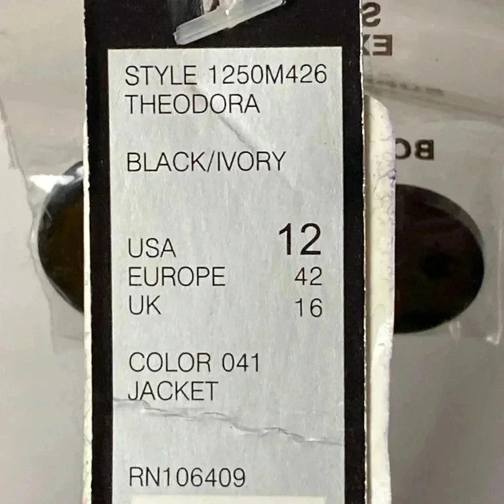 NEW TAHARI ASL THEODORA SUIT JACKET WO‎ SIZE 12 BLACK IVORY SMALL PLAID LINED - Picture 10 of 14